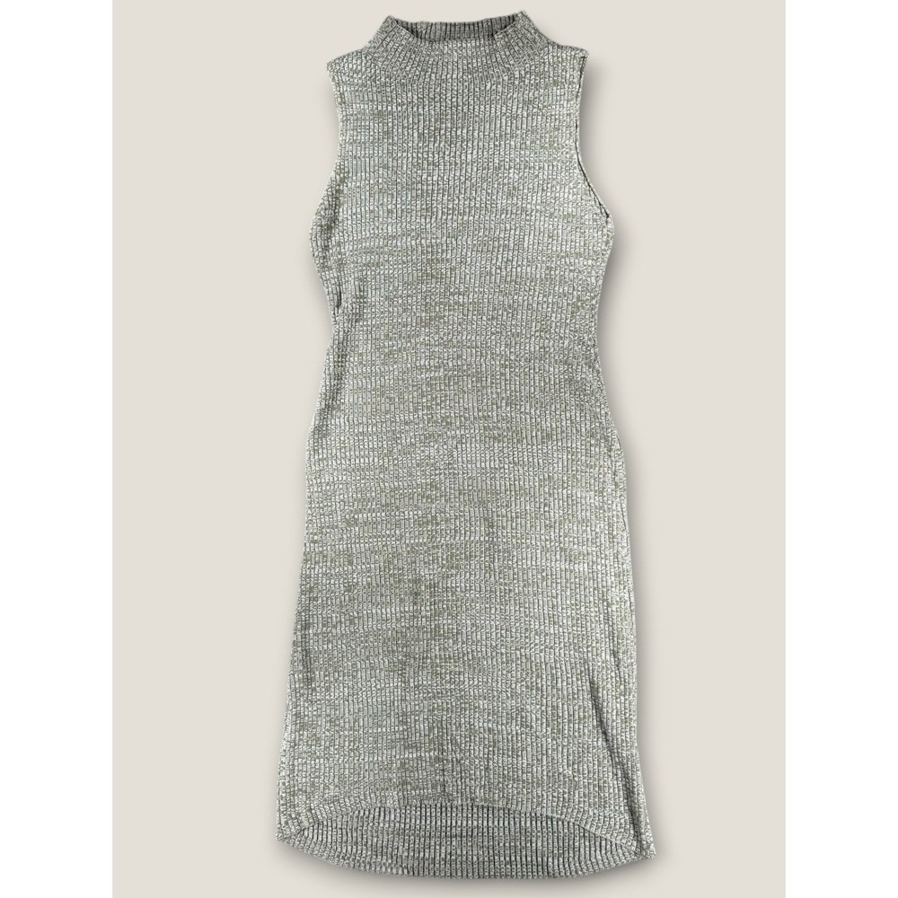 Daily Practice Anthropologie Ribbed Sleeveless Midi Dress Medium Petite‎ Green